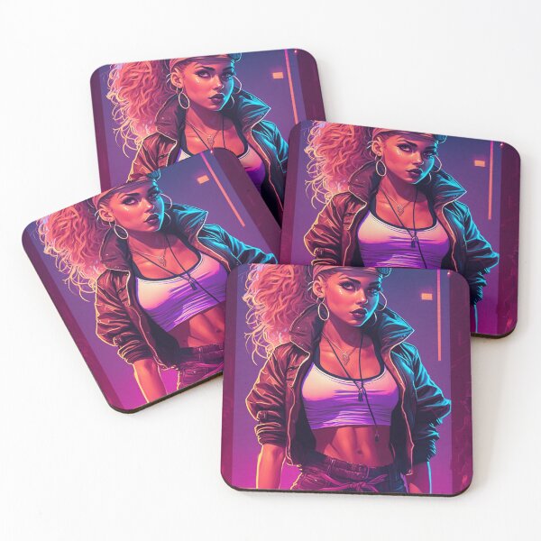 Item preview, Synthwave cyberpunk Street Dancer Girl designed and sold by RESToRAPTOR.