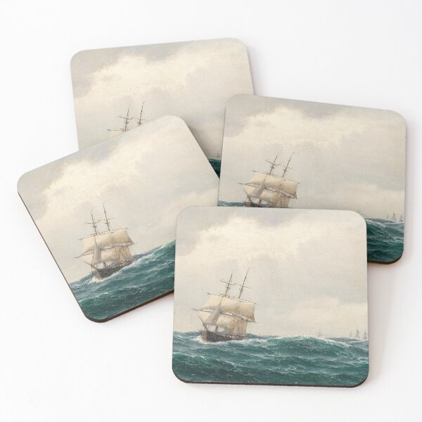 Item preview, Vintage 1884 Ocean Scene Art titled 'Maritime Painting' by Carl Emil Baagoe. designed and sold by VintageArtRepro.
