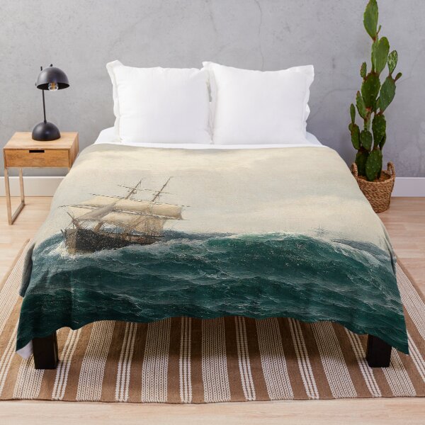 Item preview, Vintage 1884 Ocean Scene Art titled 'Maritime Painting' by Carl Emil Baagoe. designed and sold by VintageArtRepro.