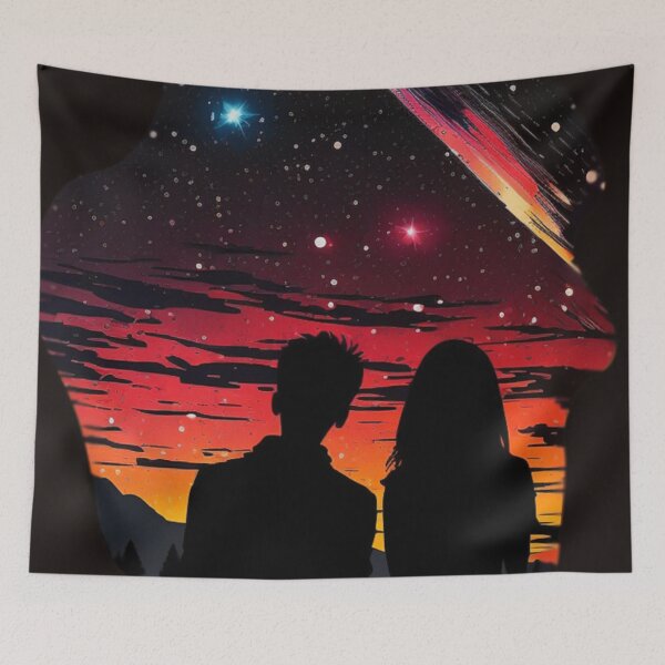 Item preview, couple watching  a shooting star   designed and sold by via-colab.