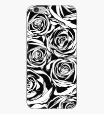 Pattern with black roses flowers. iPhone Case