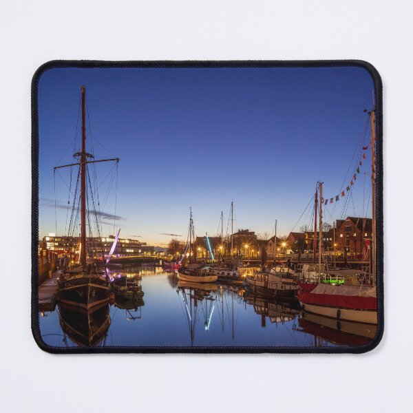Item preview, Old ships in Vegesack harbor at dusk, Bremen-Vegesack designed and sold by Torsten Krüger.