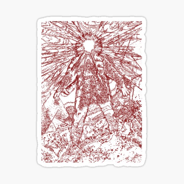 The Thing - Lines & Layers Blood Red Sticker