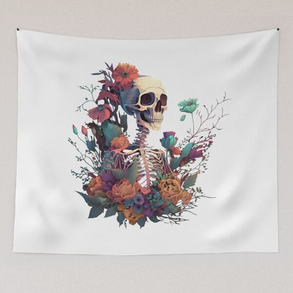 Item preview, Bones and flowers, Flowers around skeleton designed and sold by AHthatIsNice.
