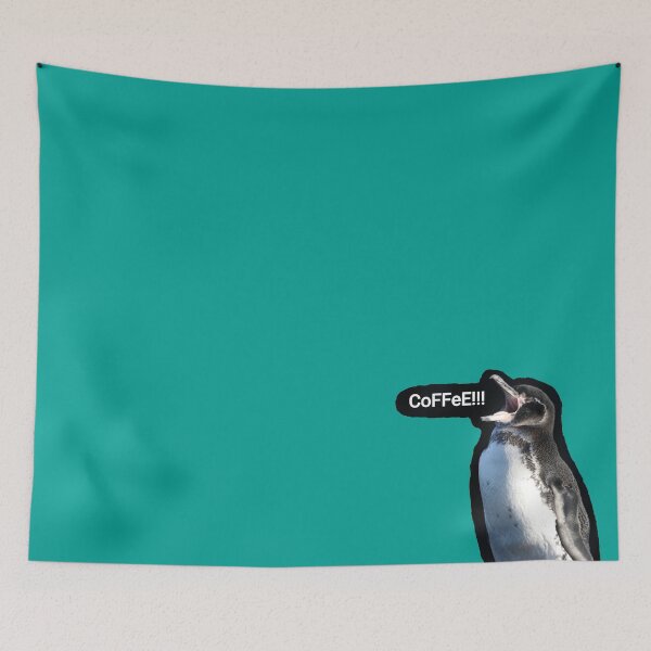 Item preview, Galapagos Penguin needs coffee (teal #03A096) designed and sold by SBPenguins.