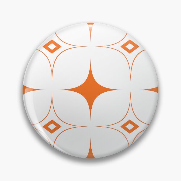 Item preview, White and Orange Geometric Rhombus 70s Retro Pattern  designed and sold by SoccaTamam.