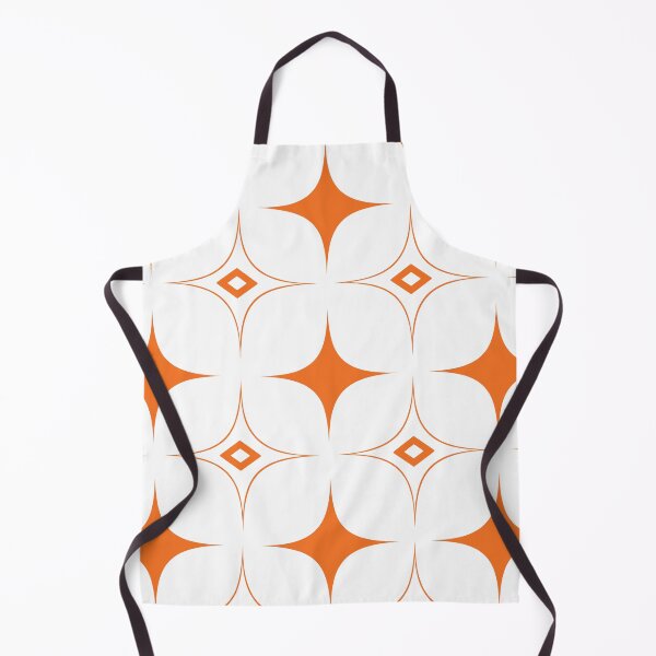 Item preview, White and Orange Geometric Rhombus 70s Retro Pattern designed and sold by SoccaTamam.