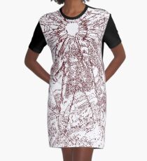 The Thing - Lines & Layers Deep Red Graphic T-Shirt Dress