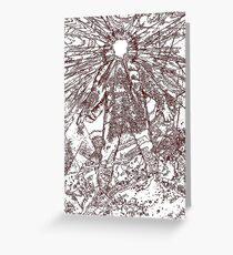 The Thing - Lines & Layers Deep Red Greeting Card
