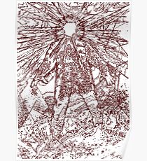 The Thing - Lines & Layers Deep Red Poster
