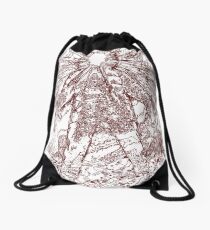 The Thing - Lines & Layers Deep Red Drawstring Bag