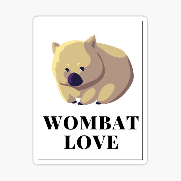 Vista previa del artículo con la obra «Wombat Love - Abrazable y adorable - Wild about Wombats», diseñado y vendido por RM-Journey.