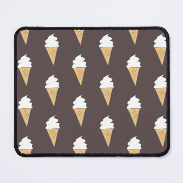 Item preview, Soft-Serve Cartoon Style Vanilla 99 Ice Cream Pattern Brown background designed and sold by Karen Ekdahl.