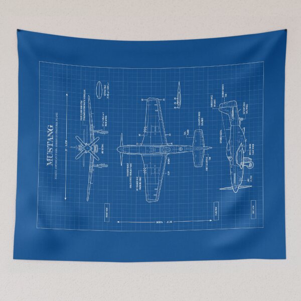 Item preview, Mustang: North American P-51D (Blueprint - Vertical) designed and sold by BGALAXY.