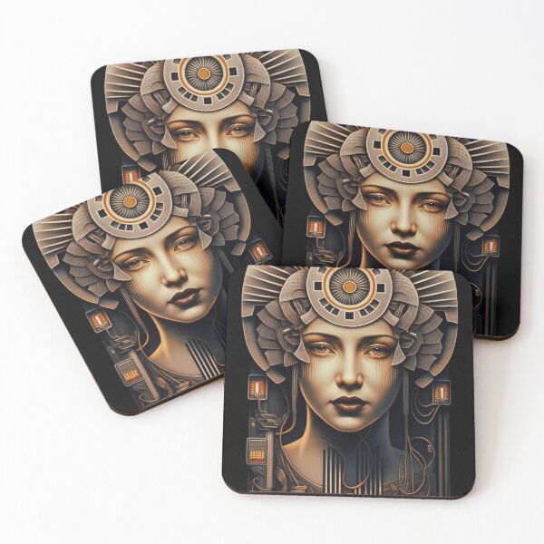 Item preview, Art deco - biomechanical cyber woman  designed and sold by Gaviani Design Studio.