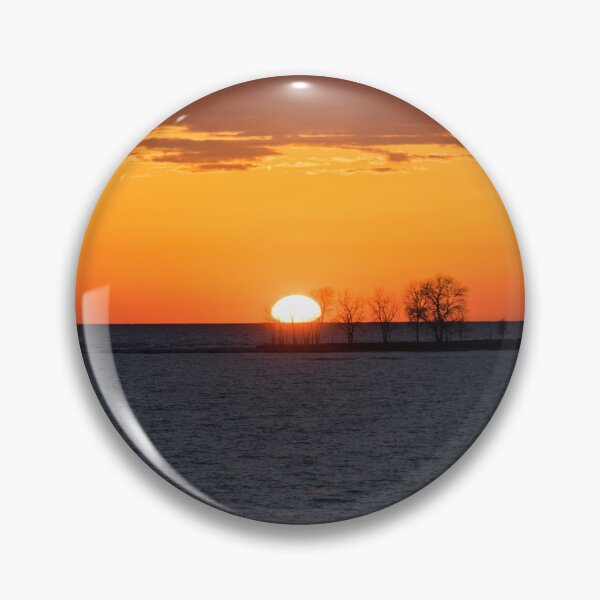 Item preview, Football Shaped Sun - Lake Erie at Welland Canal Sunset designed and sold by Georgia Mizuleva.