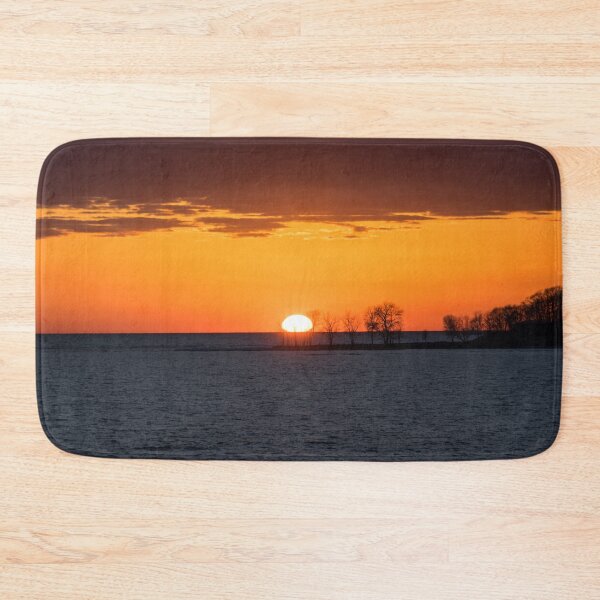 Item preview, Football Shaped Sun - Lake Erie at Welland Canal Sunset designed and sold by Georgia Mizuleva.