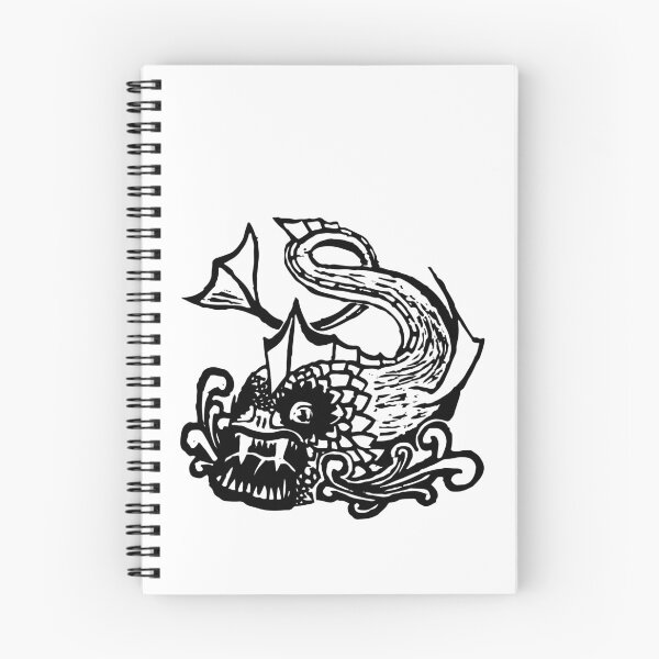 Item preview, Demon Fish Block Print designed and sold by Chaparralia.