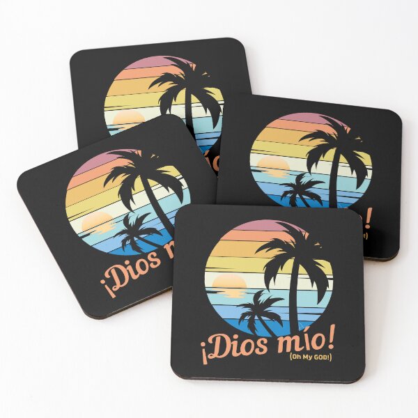 Item preview,  ¡Dios mío! - Oh My GOD, OMG, Spanish Sayings, Retro Beach Sunrise designed and sold by Sun Sand & Sea Art.