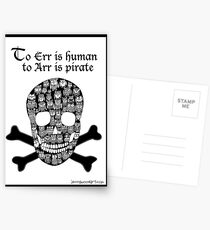 To err is human to arr is pirate Postcards