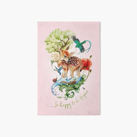 Cute vegan deer by Maria Tiqwah Art Board Print