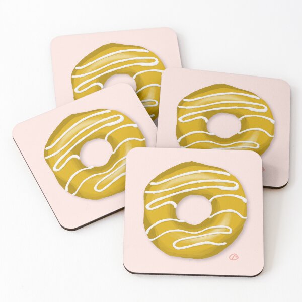 Item preview, Colorful donuts on blush pink hexagons | repeat pattern designed and sold by colorofmagic.
