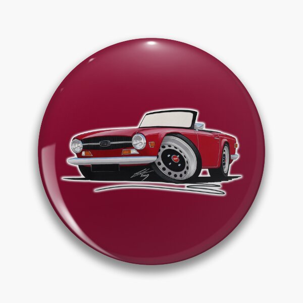 Item preview, Triumph TR6 Carmine Red - Caricature Car Art designed and sold by Yeomans Cartoons.