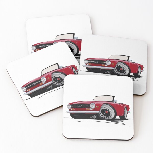 Item preview, Triumph TR6 Carmine Red - Caricature Car Art designed and sold by Yeomans Cartoons.