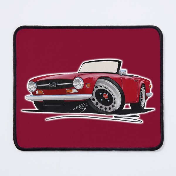 Item preview, Triumph TR6 Carmine Red - Caricature Car Art designed and sold by Yeomans Cartoons.