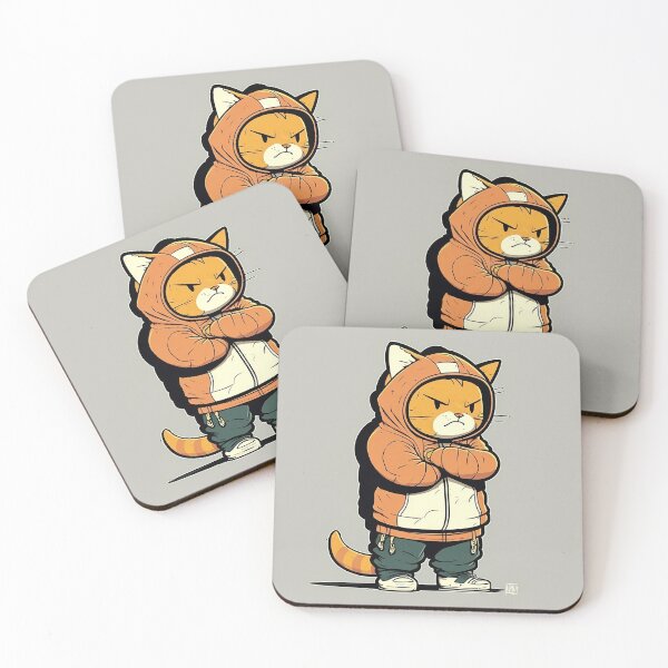 Item preview, Mad Urban Orange Cat With Hoodie Cartoon Style designed and sold by EnzoZs.