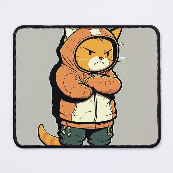 Item preview, Mad Urban Orange Cat With Hoodie Cartoon Style designed and sold by EnzoZs.