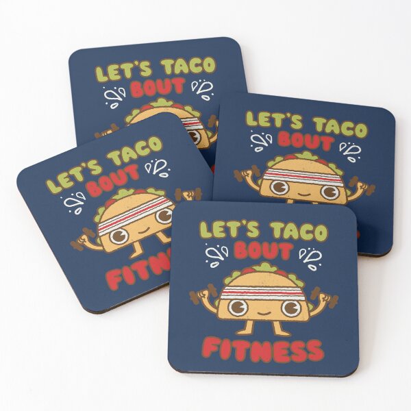 Item preview, Let's Taco Bout Fitness - Fitness and Exercise Lover - Kawaii Mexican Food funny taco Joke designed and sold by WeirdPunderful.