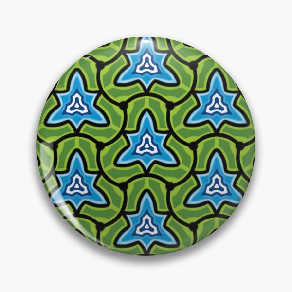Item preview, Vintage Green and Blue Hexagonal Pattern Design designed and sold by Mitch616Art.