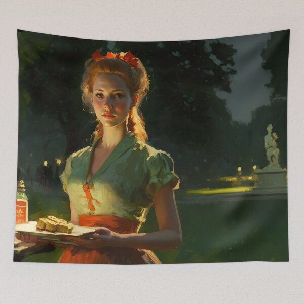 Item preview, Alone at the festival, vintage art designed and sold by Lonesomefolk.