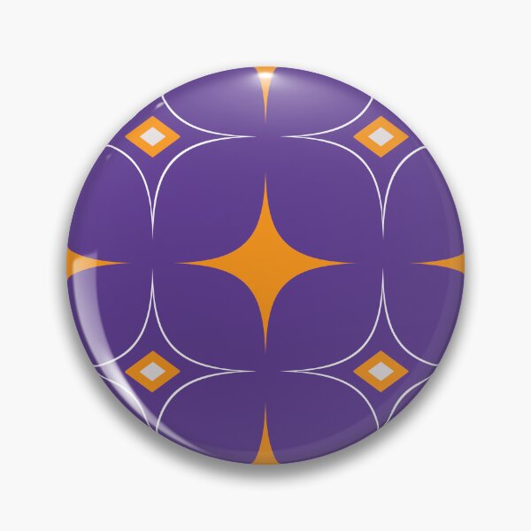 Item preview, Purple and Mustard Geometric Rhombus 70s Retro Pattern  designed and sold by SoccaTamam.