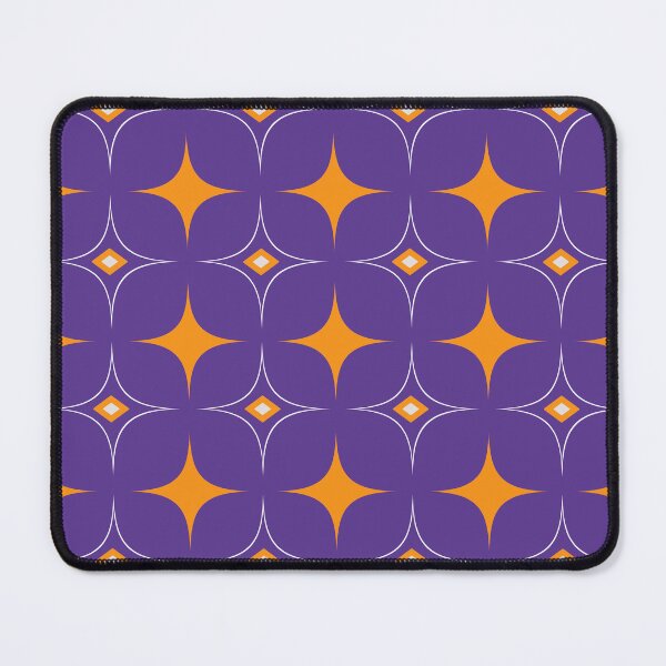 Item preview, Purple and Mustard Geometric Rhombus 70s Retro Pattern  designed and sold by SoccaTamam.