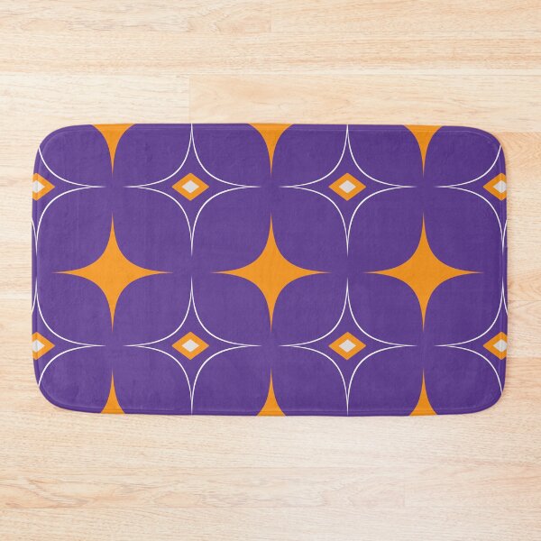 Item preview, Purple and Mustard Geometric Rhombus 70s Retro Pattern  designed and sold by SoccaTamam.