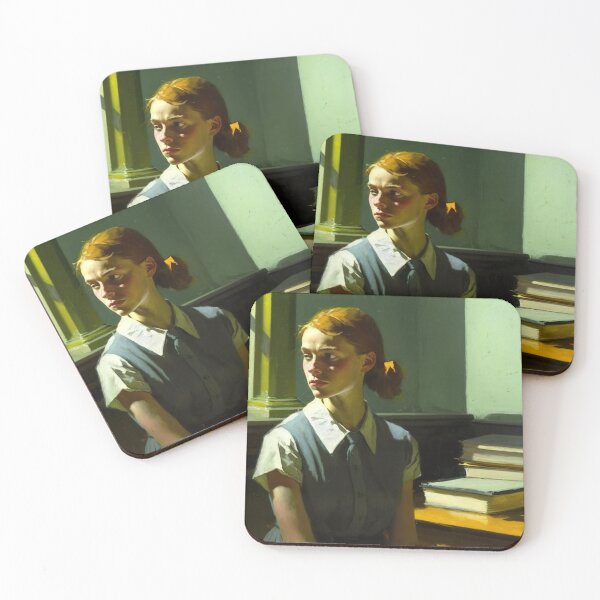 Item preview, School girl, vintage art designed and sold by Lonesomefolk.