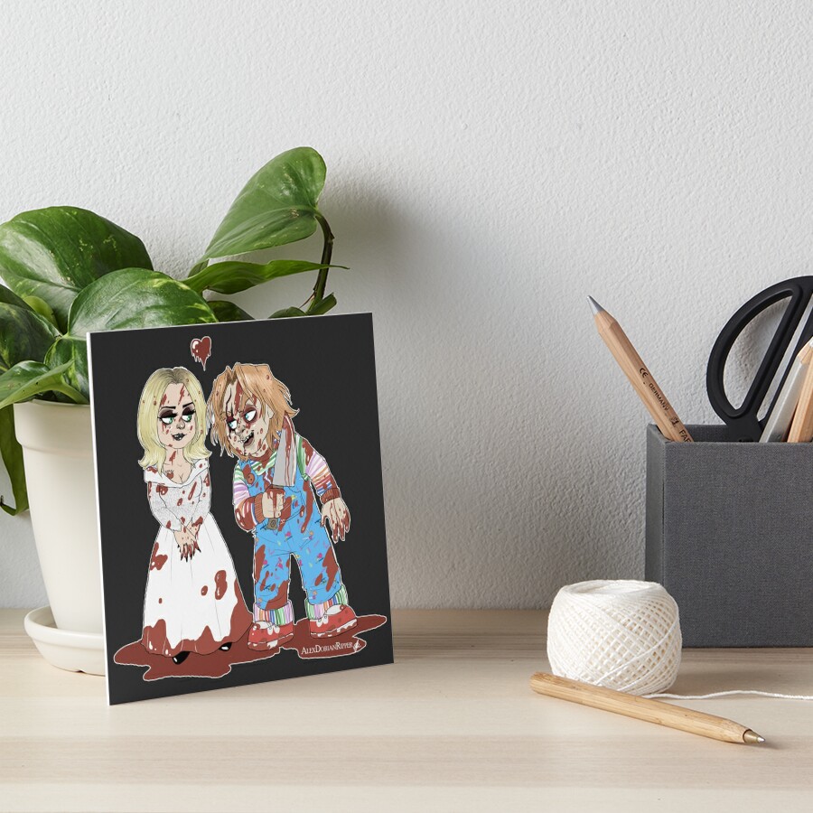 Chucky And Tiffany Art Board Print By Rattheripper Redbubble