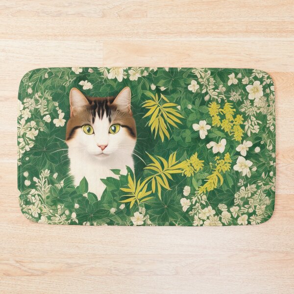 Item preview, Cat in a field of spring flowers designed and sold by zotilus.