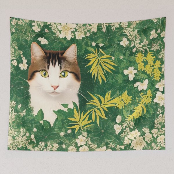 Item preview, Cat in a field of spring flowers designed and sold by zotilus.
