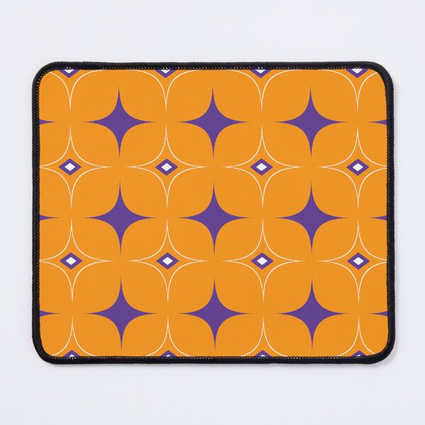 Item preview, Mustard and Purple Geometric Rhombus 60s Retro Pattern  designed and sold by SoccaTamam.
