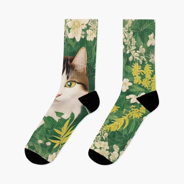 Item preview, Cat in a field of spring flowers designed and sold by zotilus.