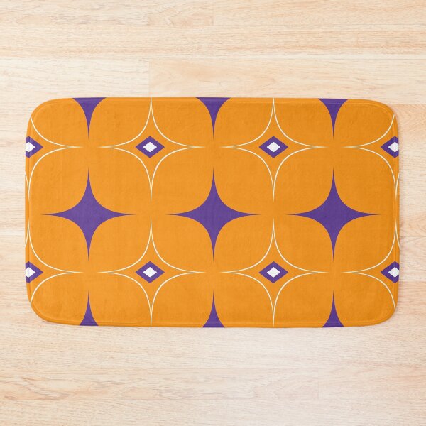 Item preview, Mustard and Purple Geometric Rhombus 60s Retro Pattern  designed and sold by SoccaTamam.