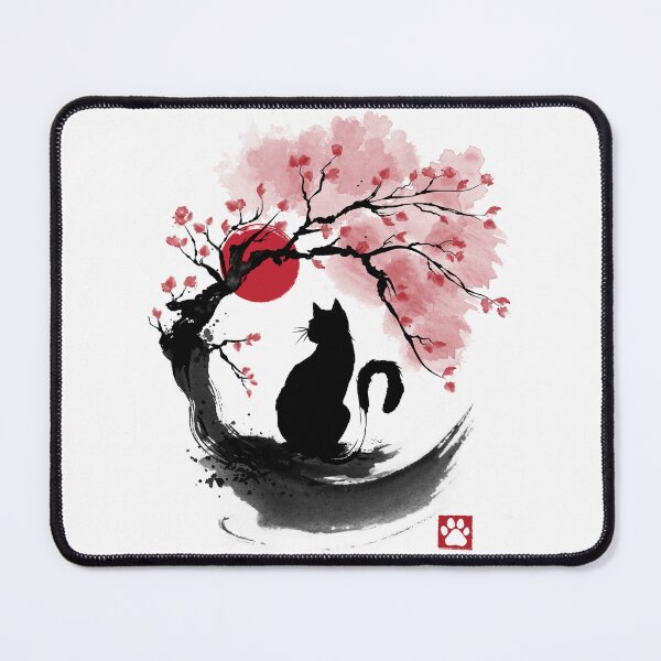 Item preview, Sakura cat sumi e designed and sold by zoezowie79.