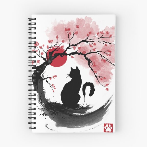 Item preview, Sakura cat sumi e designed and sold by zoezowie79.