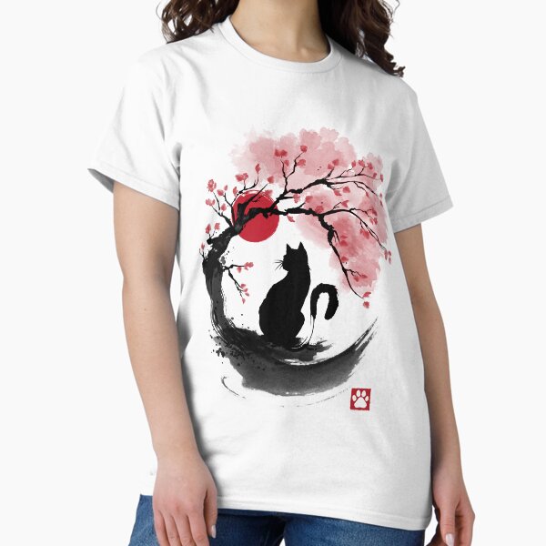 Item preview, Sakura cat sumi e designed and sold by zoezowie79.