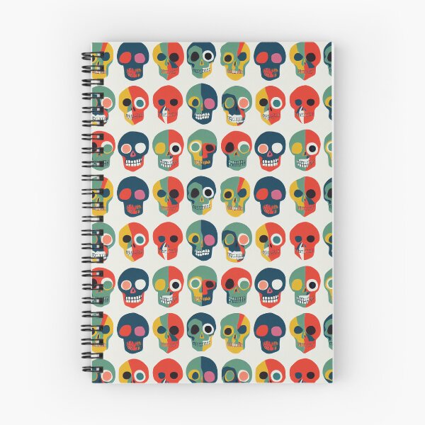 Aperçu de l'œuvre Colourful Skulls Pattern on White créée et vendue par Fine Prints.