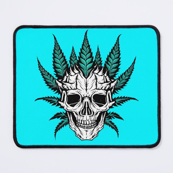 Item preview, Skull with cannabis leaf designed and sold by ILIA ILO.