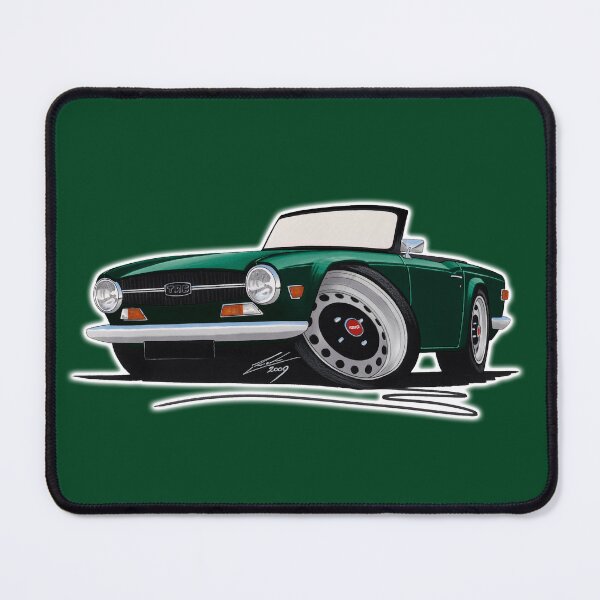 Item preview, Triumph TR6 British Racing Green - Caricature Car Art designed and sold by Yeomans Cartoons.
